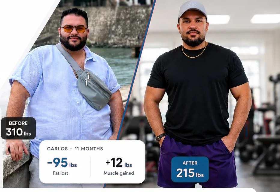 Carlos Velez before and after the Apex MD GLP-1 program