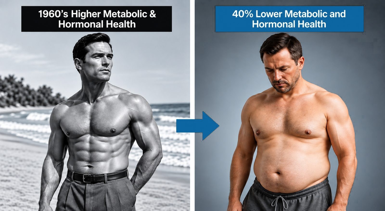 Comparison of metabolic and hormonal health, 1960s versus today